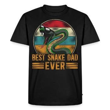 Snake Serpent Dad Father Retro - Men's Premium Organic T-Shirt - black - Front - Nico (187cm)