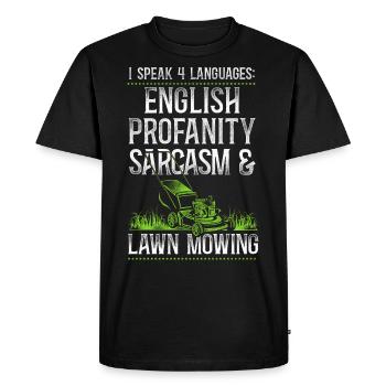 Lawn Mower Mowing Dad Father - Men's Premium Organic T-Shirt - black - Front - Nico (187cm)