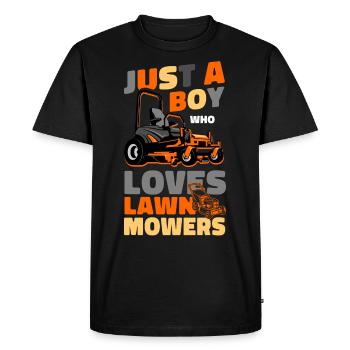 Lawn Mower Mowing Dad Father - Men's Premium Organic T-Shirt - black - Front - Nico (187cm)