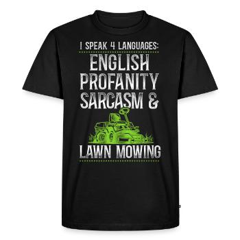 Lawn Mower Mowing Dad Father - Men's Premium Organic T-Shirt - black - Front - Nico (187cm)