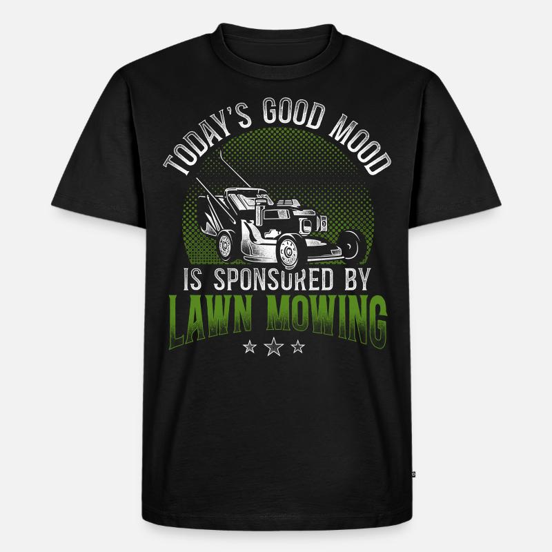 Lawn Mower Mowing Dad Father - Männer Premium Bio T-Shirt - Schwarz