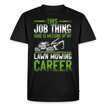 Lawn Mower Mowing Dad Father - Men's Premium Organic T-Shirt - black - Front - Nico (187cm)