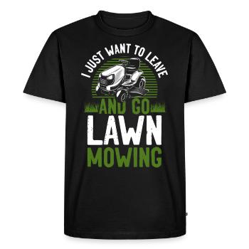 Lawn Mower Mowing Dad Father - Men's Premium Organic T-Shirt - black - Front - Nico (187cm)