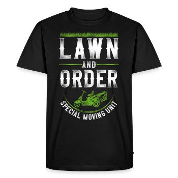 Lawn Mower Mowing Dad Father - Men's Premium Organic T-Shirt - black - Front - Nico (187cm)