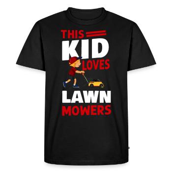 Lawn Mower Mowing Dad Father - Men's Premium Organic T-Shirt - black - Front - Nico (187cm)