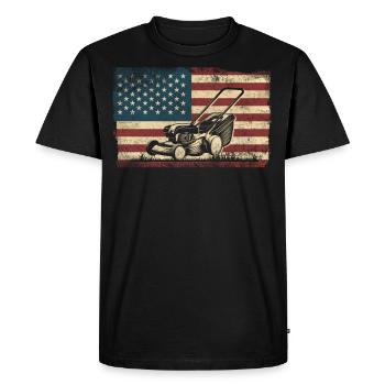 Lawn Mower Mowing Dad Father - Men's Premium Organic T-Shirt - black - Front - Nico (187cm)