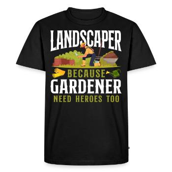 Landscaper Landscaping Landscape - Men's Premium Organic T-Shirt - black - Front - Nico (187cm)