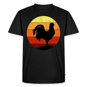Amateur de poulet Aviateur Élevage Vintage Rétro - T-shirt Premium bio Homme - noir - Devant - Nico (187cm)