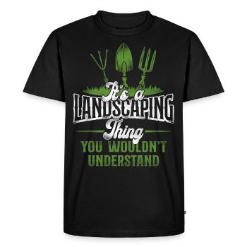 Landscaper Landscaping Landscape - Men's Premium Organic T-Shirt - black - Front - Nico (187cm)