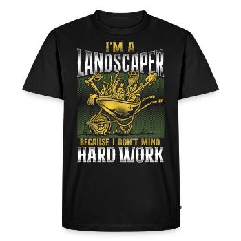 Landscaper Landscaping Landscape - Men's Premium Organic T-Shirt - black - Front - Nico (187cm)