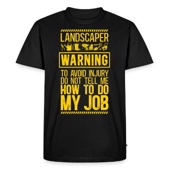 Landscaper Landscaping Landscape - Men's Premium Organic T-Shirt - black - Front - Nico (187cm)