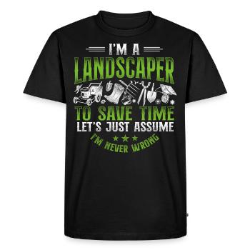 Paysagiste Aménagement Paysager - T-shirt Premium bio Homme - noir - Devant - Nico (187cm)