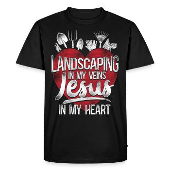 Paysagiste Aménagement Paysager - T-shirt Premium bio Homme - noir - Devant - Nico (187cm)