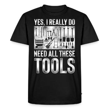 Paysagiste Aménagement Paysager - T-shirt Premium bio Homme - noir - Devant - Nico (187cm)