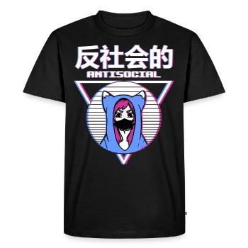 Fille japonaise antisociale - T-shirt Premium bio Homme - noir - Devant - Nico (187cm)