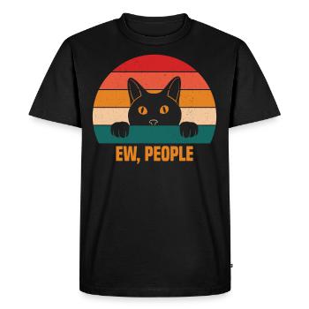 Rétro Chat Noir Eww People - T-shirt Premium bio Homme - noir - Devant - Nico (187cm)
