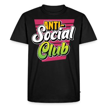 Club antisocial Personnes introverties antisociales - T-shirt Premium bio Homme - noir - Devant - Nico (187cm)