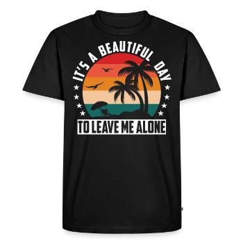 Leave Me Alone Antisocial Introvert I Hate People - Men's Premium Organic T-Shirt - black - Front - Nico (187cm)