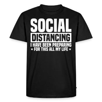 Distanciation sociale Drôle de sarcasme Les gens - T-shirt Premium bio Homme - noir - Devant - Nico (187cm)