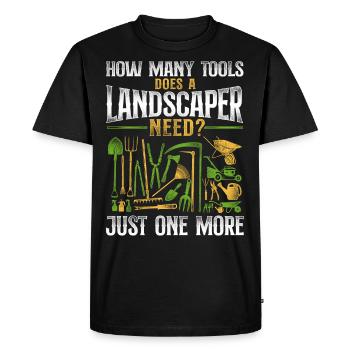 Paysagiste Paysagiste Paysage - T-shirt Premium bio Homme - noir - Devant - Nico (187cm)