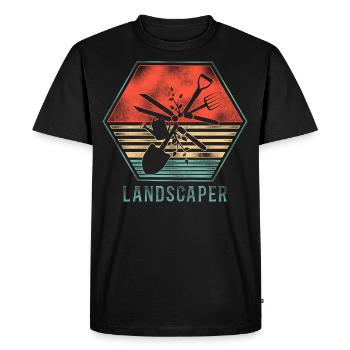 Landscaper Landscaping Landscape - Men's Premium Organic T-Shirt - black - Front - Nico (187cm)