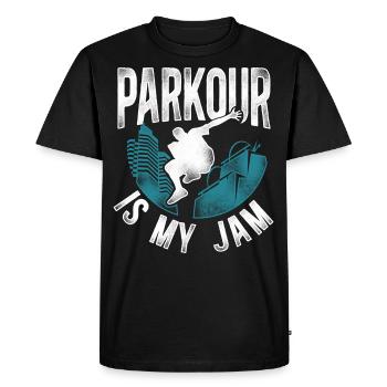Parkour Free Running Traceur - T-shirt Premium bio Homme - noir - Devant - Nico (187cm)