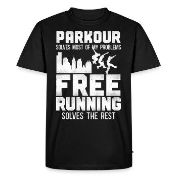 Parkour Free Running Traceur - Men's Premium Organic T-Shirt - black - Front - Nico (187cm)