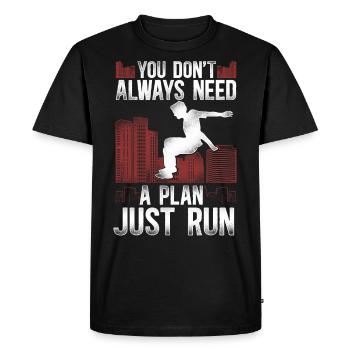 Parkour Free Running Traceur - T-shirt Premium bio Homme - noir - Devant - Nico (187cm)