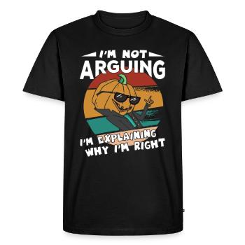 Halloween Pumpkin Head I'm Explaining Why I'm Righ - T-shirt Premium bio Homme - noir - Devant - Nico (187cm)