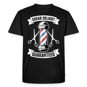 Barbershop Shear Delight Guranteed - Men's Premium Organic T-Shirt - black - Front - Nico (187cm)