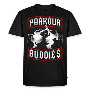 Parkour Free Running Traceur - T-shirt Premium bio Homme - noir - Devant - Nico (187cm)