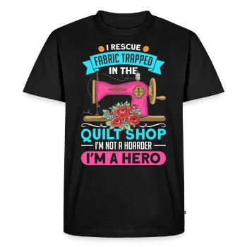 Coudre Coudre Tissu Coudre Machine à coudre Sc - T-shirt Premium bio Homme - noir - Devant - Nico (187cm)