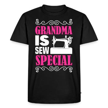 Grand-mère est cousue spéciale machine à coudre Tricot qui - T-shirt Premium bio Homme - noir - Devant - Nico (187cm)