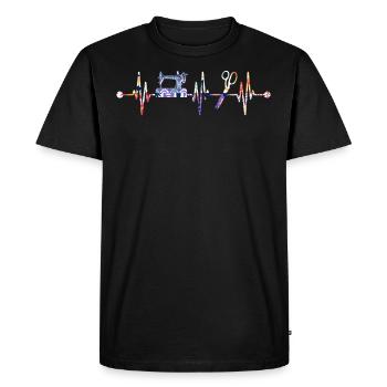 Couture Heartbeat Vêtements de tricot - T-shirt Premium bio Homme - noir - Devant - Nico (187cm)