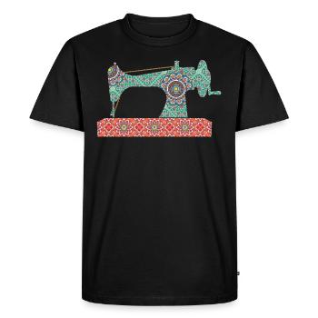 Sewing Machine Design For Quilting - Men's Premium Organic T-Shirt - black - Front - Nico (187cm)