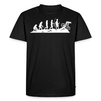 Vtt Evolution VTT Shorts Casque Cyclisme - T-shirt Premium bio Homme - noir - Devant - Nico (187cm)