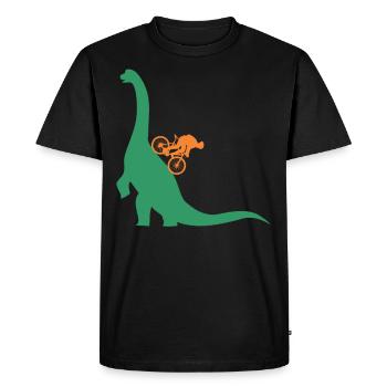 Dinosaur Mountain Bike Downhill Cycling Jersey MTB - Men's Premium Organic T-Shirt - black - Front - Nico (187cm)