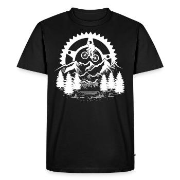Accessoires VTT Short VTT Descente Cycl - T-shirt Premium bio Homme - noir - Devant - Nico (187cm)