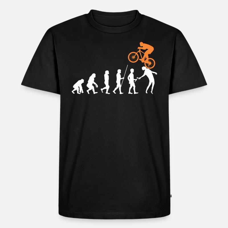 MTB Evolution Bike Free Ride - Männer Premium Bio T-Shirt - Schwarz