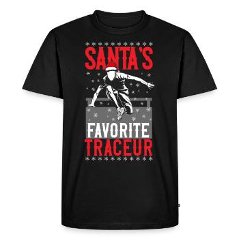 Parkour Free Running Traceur - T-shirt Premium bio Homme - noir - Devant - Nico (187cm)