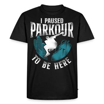 Parkour Free Running Traceur - T-shirt Premium bio Homme - noir - Devant - Nico (187cm)