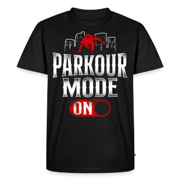 Parkour Free Running Traceur - T-shirt Premium bio Homme - noir - Devant - Nico (187cm)