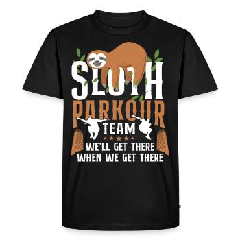 Parkour Free Running Traceur Sloth - Men's Premium Organic T-Shirt - black - Front - Nico (187cm)