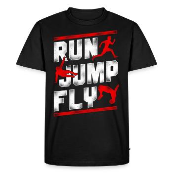 Parkour Free Running Traceur - T-shirt Premium bio Homme - noir - Devant - Nico (187cm)