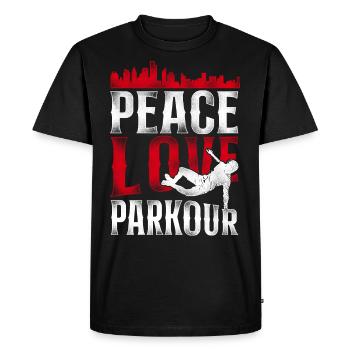 Parkour Free Running Traceur - T-shirt Premium bio Homme - noir - Devant - Nico (187cm)