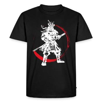 Samurai Japanese Warrior Blood Moon Design - Men's Premium Organic T-Shirt - black - Front - Nico (187cm)