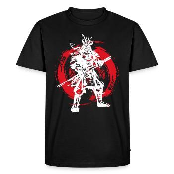 Samurai Japanese Warrior Blood Moon Design - Men's Premium Organic T-Shirt - black - Front - Nico (187cm)