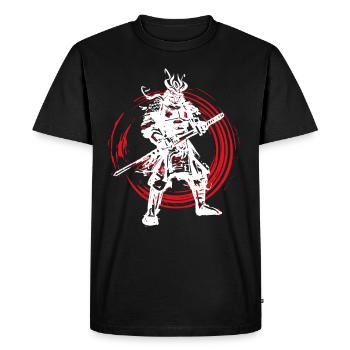 Samurai Japanese Warrior Blood Moon Design - Men's Premium Organic T-Shirt - black - Front - Nico (187cm)