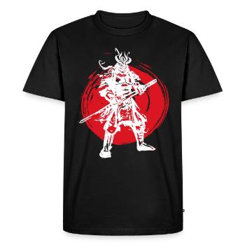 Samurai Japanese Warrior Blood Moon Design - Men's Premium Organic T-Shirt - black - Front - Nico (187cm)