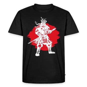 Samurai Japanese Warrior Blood Moon Design - Men's Premium Organic T-Shirt - black - Front - Nico (187cm)